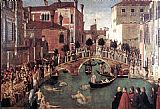 Bridge Canvas Paintings - Miracle of the Cross at the Bridge of S. Lorenzo